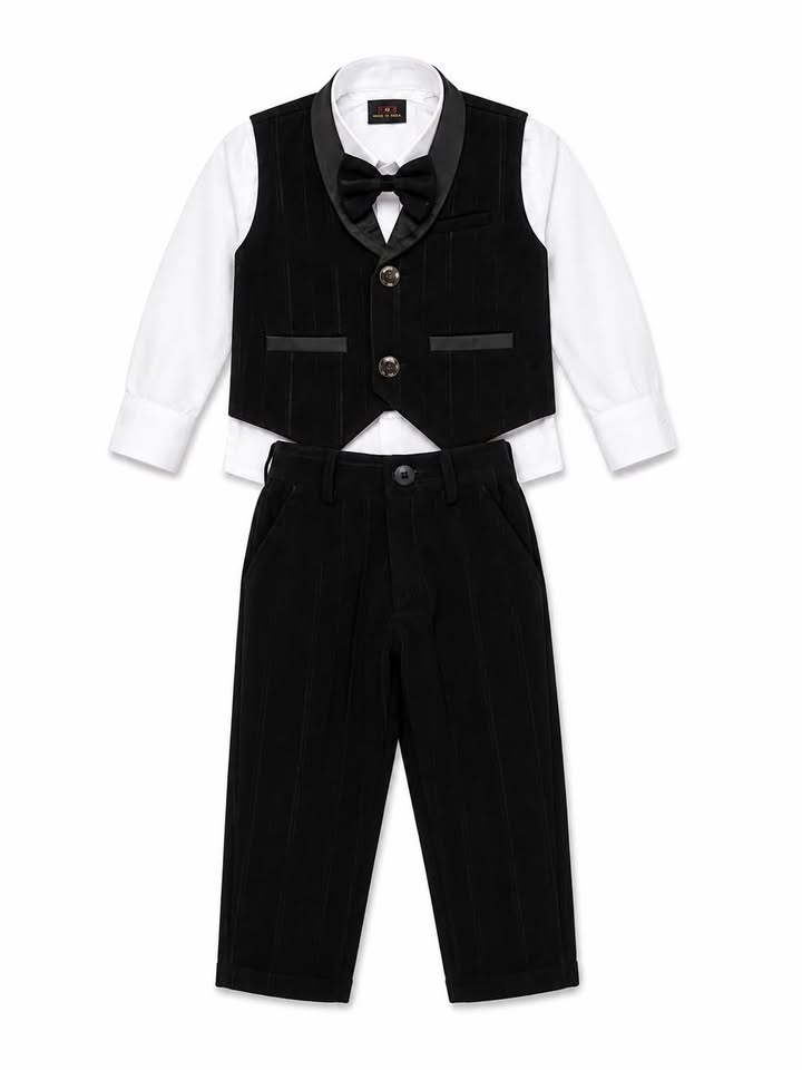 CLASSIC BLACK TUXEDO STYLE BOYS FORMAL SET