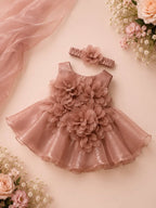 LILAC 3D FLORAL FROCK