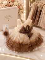 MOCHA SPARKLE GLITERRY FROCK