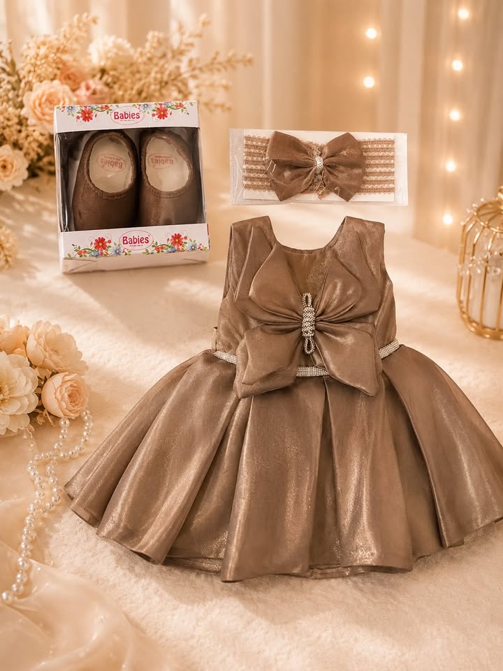 BROWN BUTTER FLY FROCK