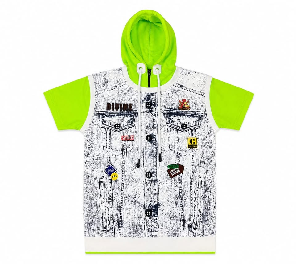 Boys Denim Touch Hoodie Tee