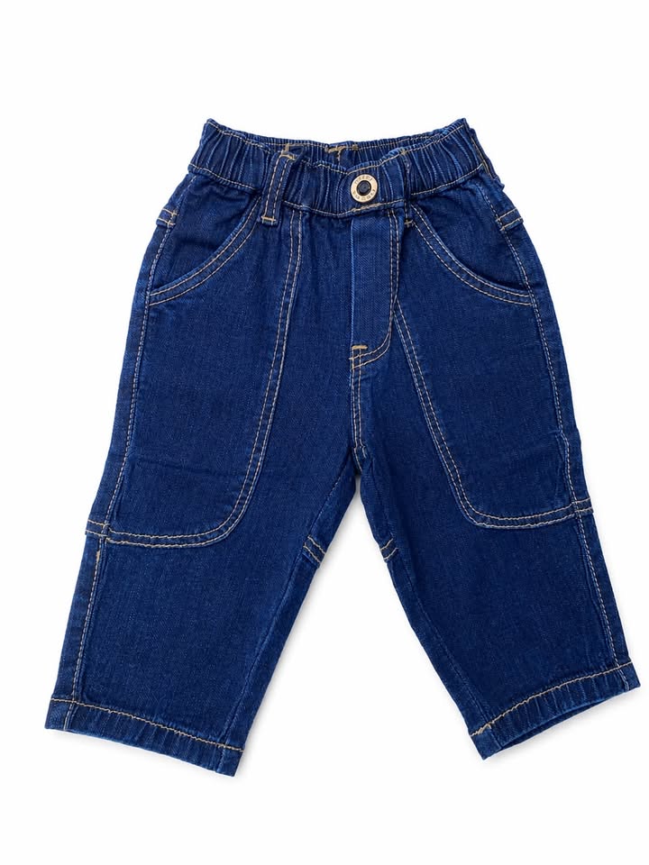Boys Dark Blue Classic Stretch Jeans