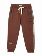 Boys Casual Olive Brown Activewear Track Pants