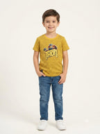 Boys Yellow Graphic Printed T-Shirt