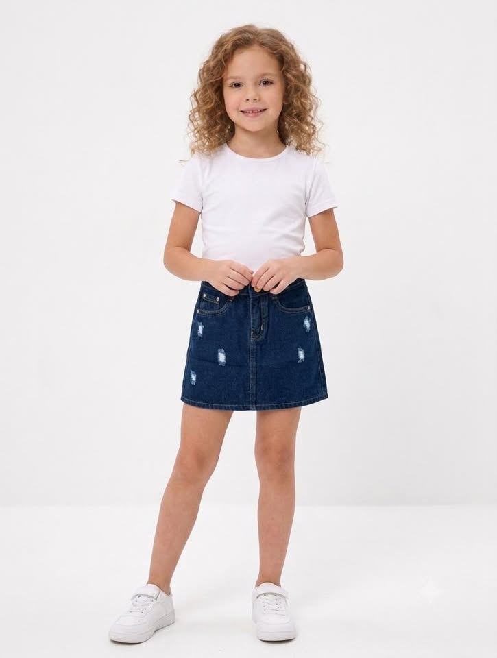 Daisy Bloom Dark Wash Denim Shorts