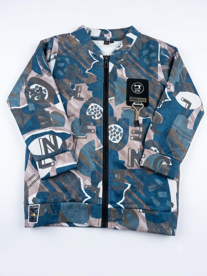 Boys Graphic Printed Casual Full-Zip Jacket