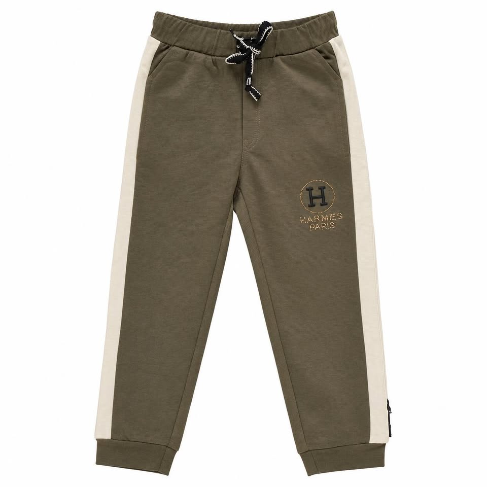 Boys Sporty Comfort Fit Track Pants - Olive Green