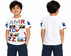 Boys White Graphic Printed Short Sleeve T-Shirt