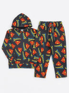Boys Black All-Over Printed Set