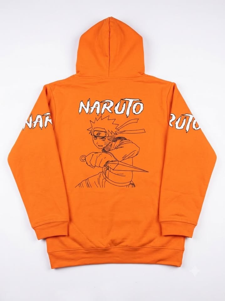 Boys Orange Zip-Up Graphic Hooded Jacket dual wear