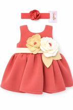 Little Princess Peach Bow & Flower Party Dress