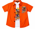 Boys Orange Graphic Printed Shirt & Shorts Co-ord Set