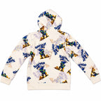 Boys White All-Over Printed Graphic Hoodie