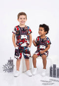 Boys Graphic Print T-Shirt & Shorts 2-Piece Co-Ord Set