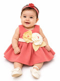 Little Princess Peach Bow & Flower Party Dress