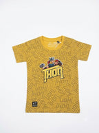Boys Yellow Graphic Printed T-Shirt