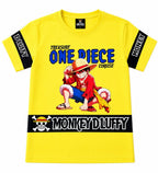 Boys One Piece Anime Printed T-Shirt (Yellow)