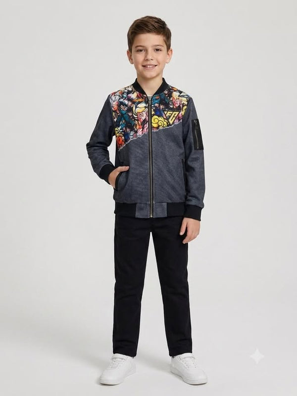 Boys Graphic Anime Zip Jacket