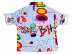 Boys Sky Blue Printed Cotton T-Shirt