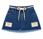 Girls' Denim Utility Skort with Drawstring