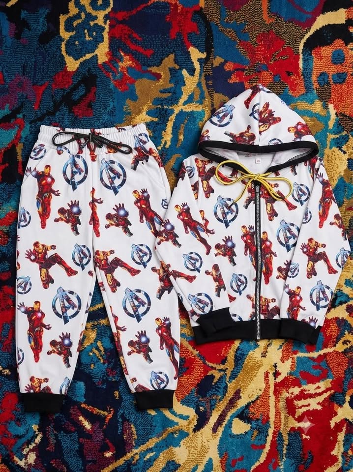Boys & Girls Printed Zip-Up Jacket and Joggers Set