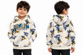 Boys White All-Over Printed Graphic Hoodie