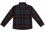 Boys Maroon Checkered Long Sleeve Cotton Shirt