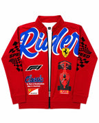 Boys Graphic Printed  Jacket – Red & Cream