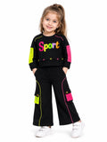 Black Neon Athleisure Two-Piece Co-ord Se