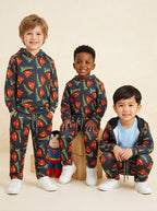 Boys Black All-Over Printed Set