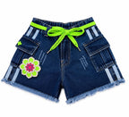 Girls' Utility Denim Shorts with Drawstring