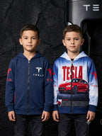 Boys' Tesla Reversible Graphic Full-Zip Hoodie