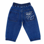 Boys Stone Blue Elastic Waist Denim Jeans