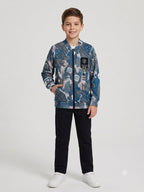 Boys Graphic Printed Casual Full-Zip Jacket