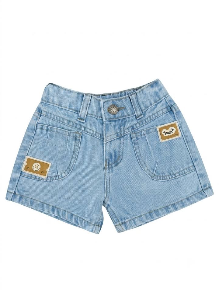 Girls Light Blue Denim Shorts