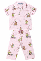 BOYS PINK TEDDY BEAR PRINTED COTTON NIGHT SUIT SET