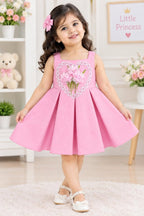 Little Girls Pink Blossom Twirl Party Dress