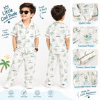 Boys Tropical Print Shirt & Pyjama Nightwear Set
