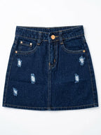Daisy Bloom Dark Wash Denim Shorts