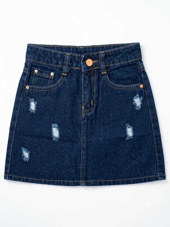 Daisy Bloom Dark Wash Denim Shorts