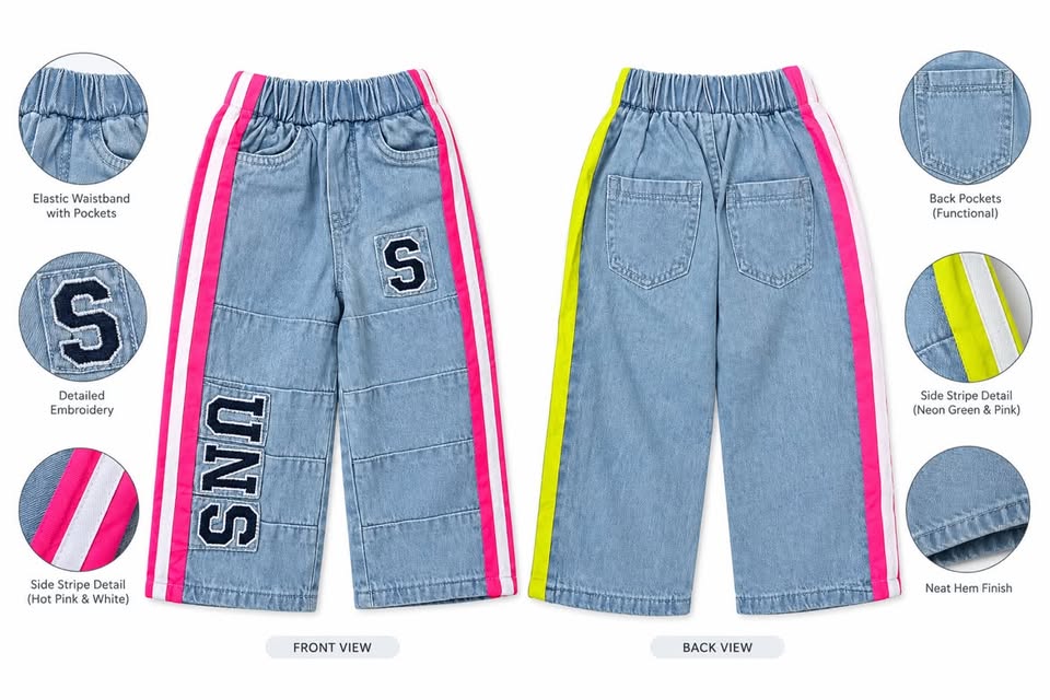Stylish Sky Blue High-Waist Denim Jeans