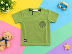 Boys Sage Green Scuba Printed T-Shirt