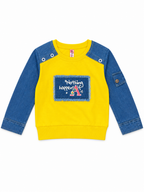 Girls Yellow & Blue Long Sleeve Sweatshirt
