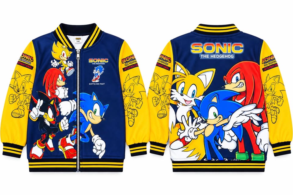 Boys Anime Printed Zip-Up Jacket with Inner T-Shirt
