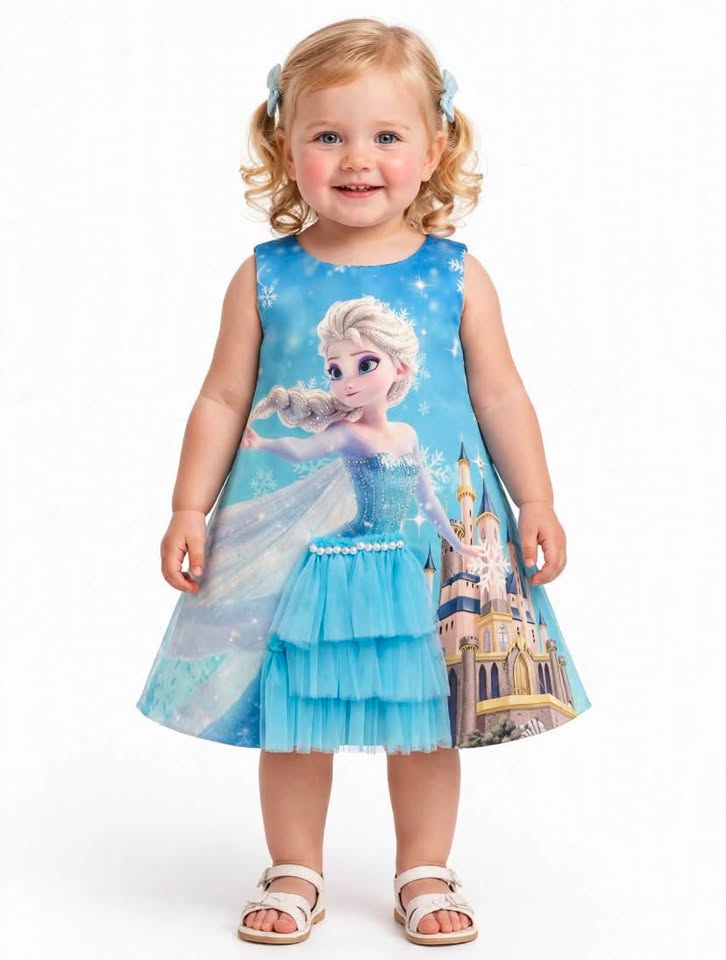 Frozen Elsa Blue Princess Party Frock