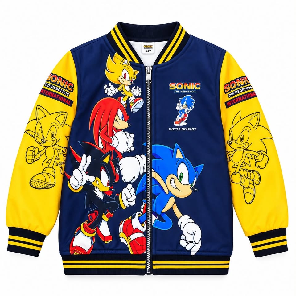 Boys Anime Printed Zip-Up Jacket with Inner T-Shirt