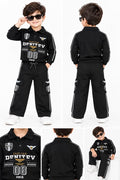 Boys Black Bentley Printed Partywear co-rds set