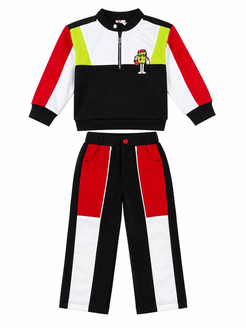 Boys Co-Ord Set with Full Sleeve Printed Sweatshirt & Track Pants