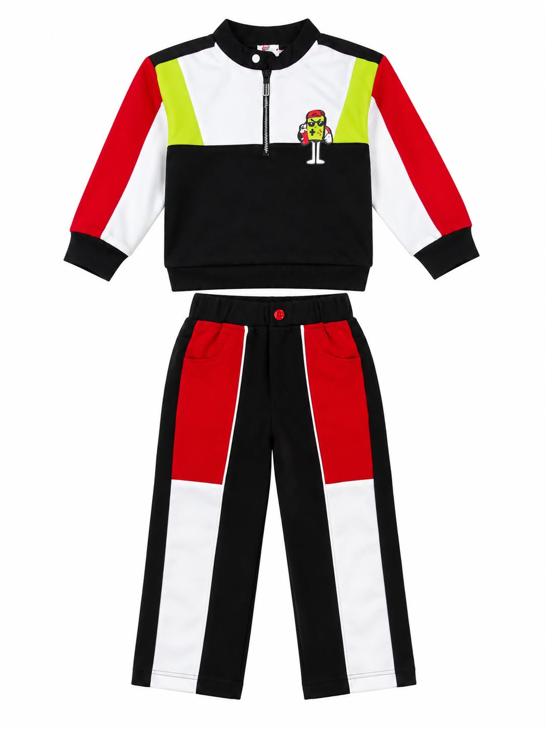 Boys Co-Ord Set with Full Sleeve Printed Sweatshirt & Track Pants