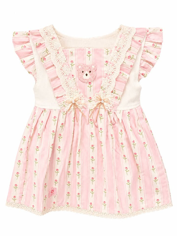 Everyday Casual Pastel Tiered Frock for Girls